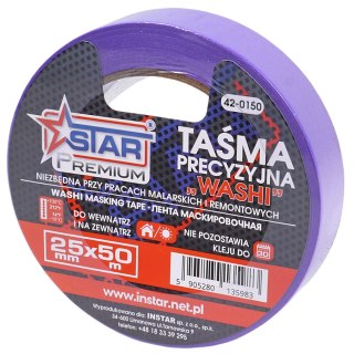 Taśma precyzyjna WASHI PREMIUM malarska bloker 25 mm x 50 m STAR 42-0150