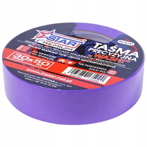 Taśma precyzyjna WASHI PREMIUM malarska bloker 30 mm x 50 m STAR 42-0151