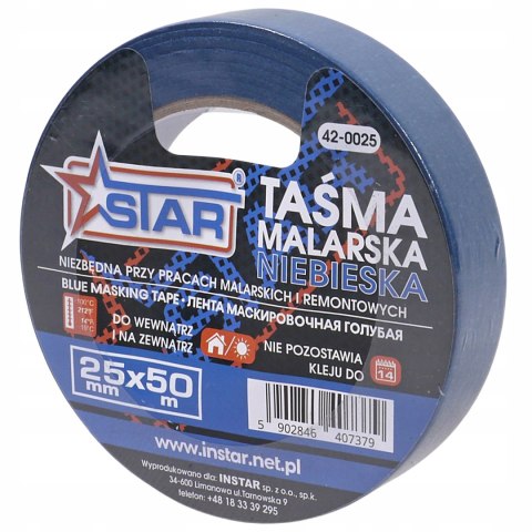 Taśma malarska niebieska maskująca wytrzymała 25 mm x 50 m STAR 42-0025