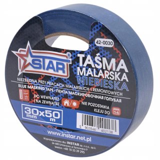 Taśma malarska niebieska maskująca wytrzymała 30 mm x 50 m STAR 42-0030