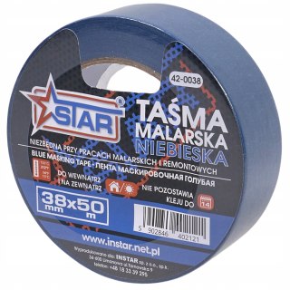 Taśma malarska niebieska maskująca wytrzymała 38 mm x 50 m STAR 42-0038