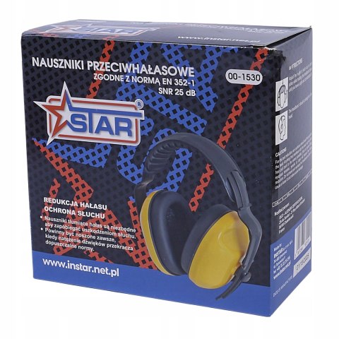 Nauszniki przeciwhałasowe 25 dB z tworzywa abs regulowane CE STAR 00-1530