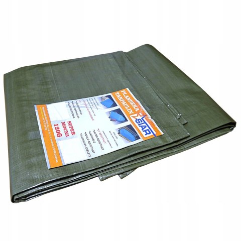 Plandeka zielona 4x6 m UV o gramaturze 120g/m2 wytrzymała STAR 0746 Plandeka zielona 4x6 m UV o gramaturze 120g/m2 wytrzymała STAR 0746