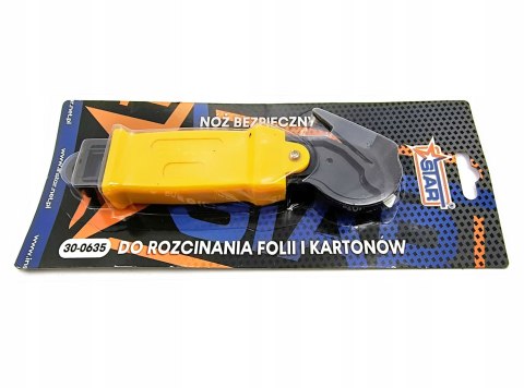 Bezpieczny nóż do rozcinania folii i taśm PP uchwyt z tworzywa STAR 30-0635