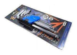 Klucze imbusowe z kulką komplet 9szt stal Cr-V uniwersalne STAR 06-100