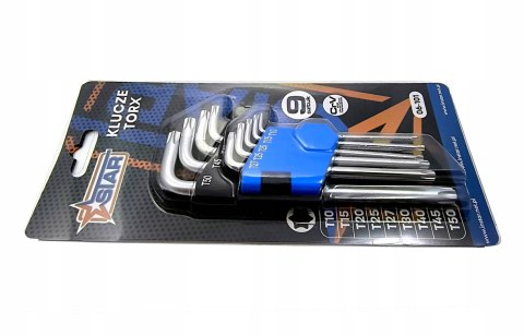 Klucze torx komplet 9 szt. stal Cr-V uniwersalne STAR 06-101