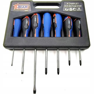Komplet wkrętaków 7szt CR-V-płaskie i krzyżowe profesjonalne STAR 05-100