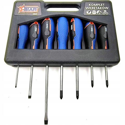 Komplet wkrętaków 7szt CR-V-płaskie i krzyżowe profesjonalne STAR 05-100
