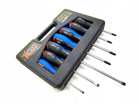 Komplet wkrętaków 7szt CR-V-płaskie i krzyżowe profesjonalne STAR 05-100