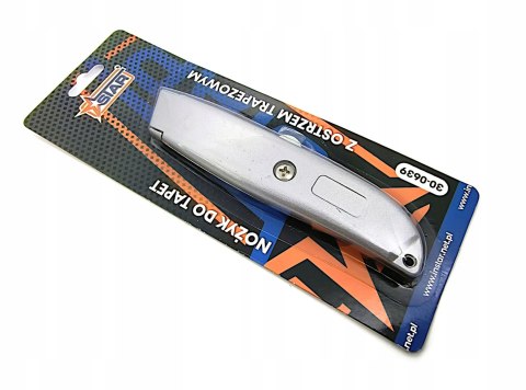 Nożyk do tapet z ostrzem trapezowym metalowa obudowa STAR 30-0639