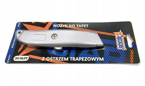 Nożyk do tapet z ostrzem trapezowym metalowa obudowa STAR 30-0639
