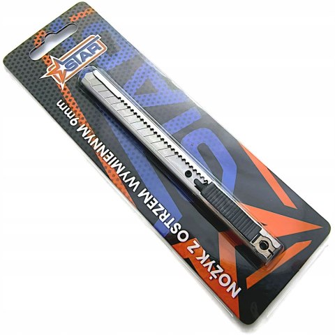 Nożyk metalowy 9mm z ostrzem wymiennym metalowy segmentowy STAR 30-0629