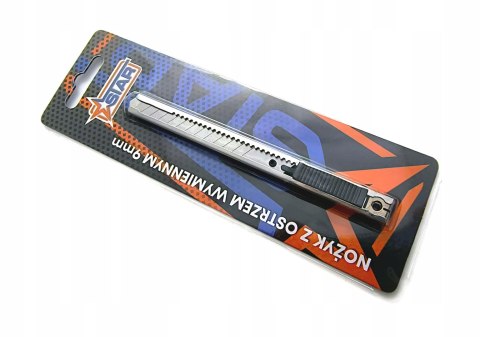 Nożyk metalowy 9mm z ostrzem wymiennym metalowy segmentowy STAR 30-0629