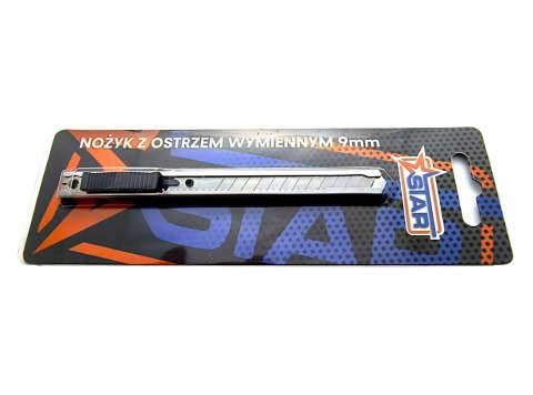 Nożyk metalowy 9mm z ostrzem wymiennym metalowy segmentowy STAR 30-0629