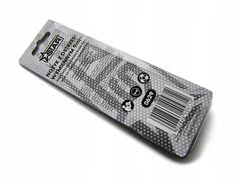 Nożyk metalowy 9mm z ostrzem wymiennym metalowy segmentowy STAR 30-0629