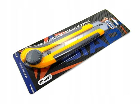 Nożyk z ostrzem łamanym 25mm segmentowy stal hartowana STAR 30-0632