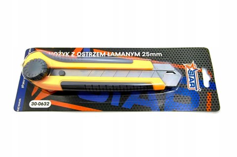 Nożyk z ostrzem łamanym 25mm segmentowy stal hartowana STAR 30-0632
