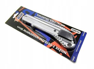 Nożyk z ostrzem wymiennym 18mm segmentowy metalowa obudowa STAR 30-0637