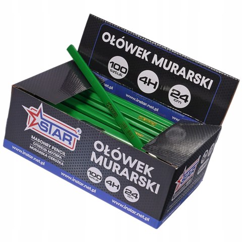 Ołówek murarski 4H płaski techniczny 24cm zielony budowlany STAR 65-0665