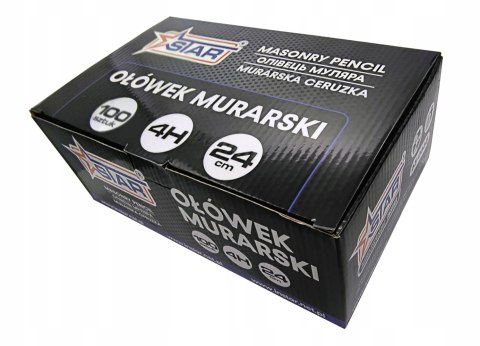 Ołówek murarski 4H płaski techniczny 24cm zielony budowlany STAR 65-0665