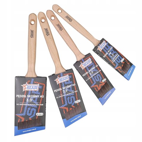 Pędzel skośny AS 2,5" 63mm uniwersalny farby wodne i olejne STAR 40-0613