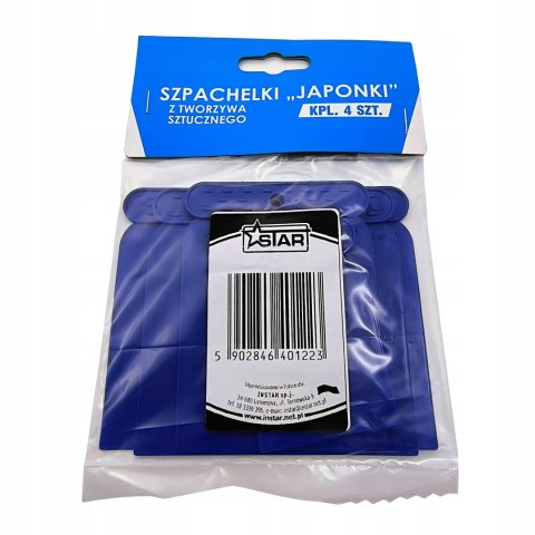 Szpachelki japonki plastikowe zestaw 4szt do mas klejów szpachli STAR 901