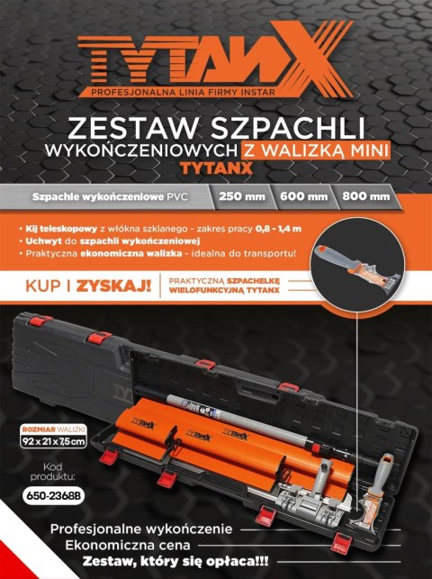 Zestaw szpachli wykończeniowych pl z walizką mini TYTANX Instar 650-2368B