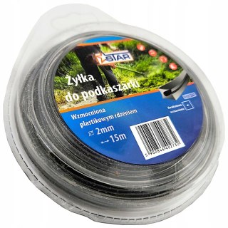 Żyłka do podkaszarki 2mm x 15m wzmacniana rdzeniem plastikowym STAR ZD2015