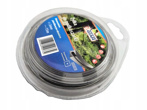 Żyłka do podkaszarki 3mm x 15m wzmacniana rdzeniem plastikowym STAR ZD3015
