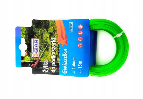 Żyłka do podkaszarki gwiazdka 2.0mm x 15mb zielona STAR ZG2015