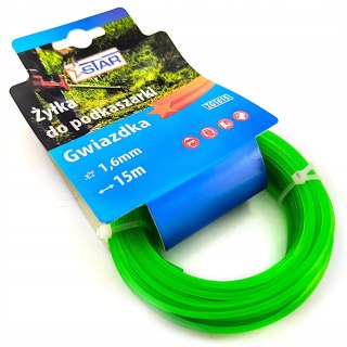 Żyłka do podkaszarki gwiazdka 2.4mm x 15mb zielona STAR ZG2415