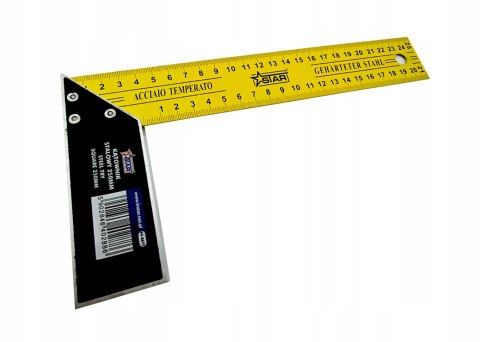 Kątownik stalowy 250 mm uchwyt antypoślizgowy stal hartowana STAR 62-0677