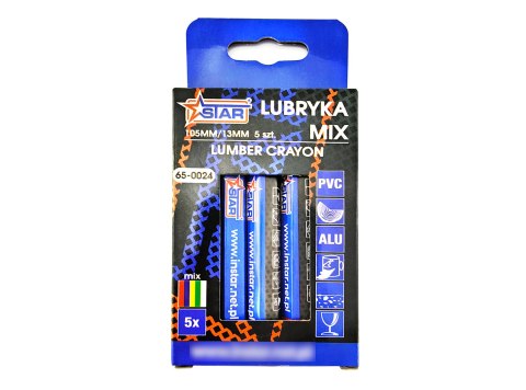 Lubryka kredka traserska 105x13mm mix kolor 5 szt. uniwersalne STAR 65-0024