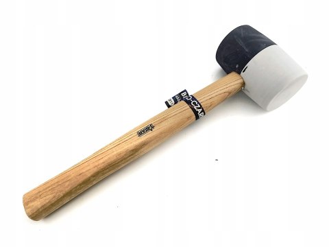 Młotek gumowy biało-czarny 450g z trzonem drew uniwersalny STAR 04-0211