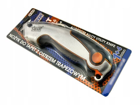 Nożyk do tapet z ostrzem trapezowym aluminiowy + 5 ostrzy STAR 30-0622