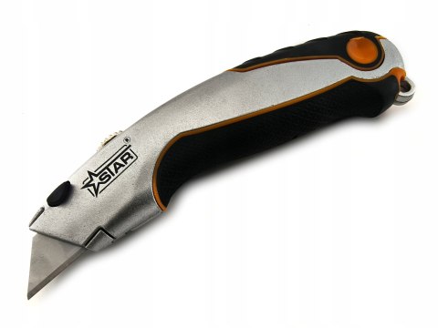 Nożyk do tapet z ostrzem trapezowym aluminiowy + 5 ostrzy STAR 30-0622