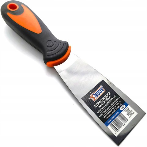 Szpachelka malarska 1,5" (3,8cm) stalowe ostrze uchwyt gumowy STAR 0667