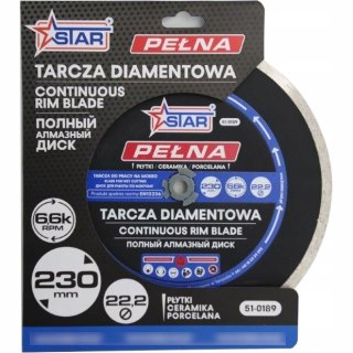 Tarcza diamentowa 230 mm pełna STAR 51-0189