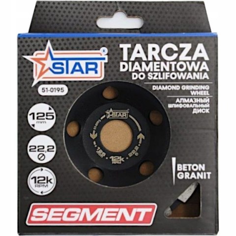 Tarcza diamentowa do szlifowania 125 mm segmentowa STAR 51-0195