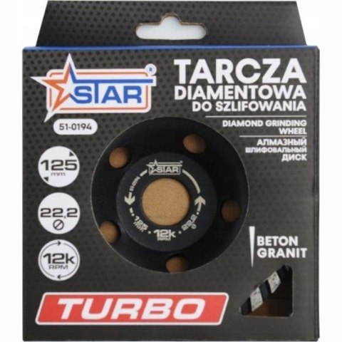 tarcza diamentowa 125 mm szlifierska turbo Star