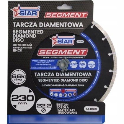Wytrzymała tarcza diamentowa 230 mm segmentowa 51-0183