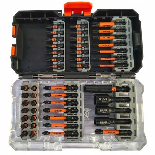 Zestaw bitów 47 elementów 1/4 cala w estetycznej skrzynce STAR 05-0110