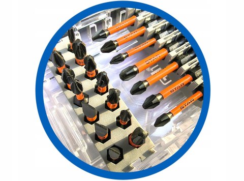 Zestaw bitów 47 elementów 1/4 cala w estetycznej skrzynce STAR 05-0110