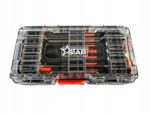 Zestaw bitów 47 elementów 1/4 cala w estetycznej skrzynce STAR 05-0110